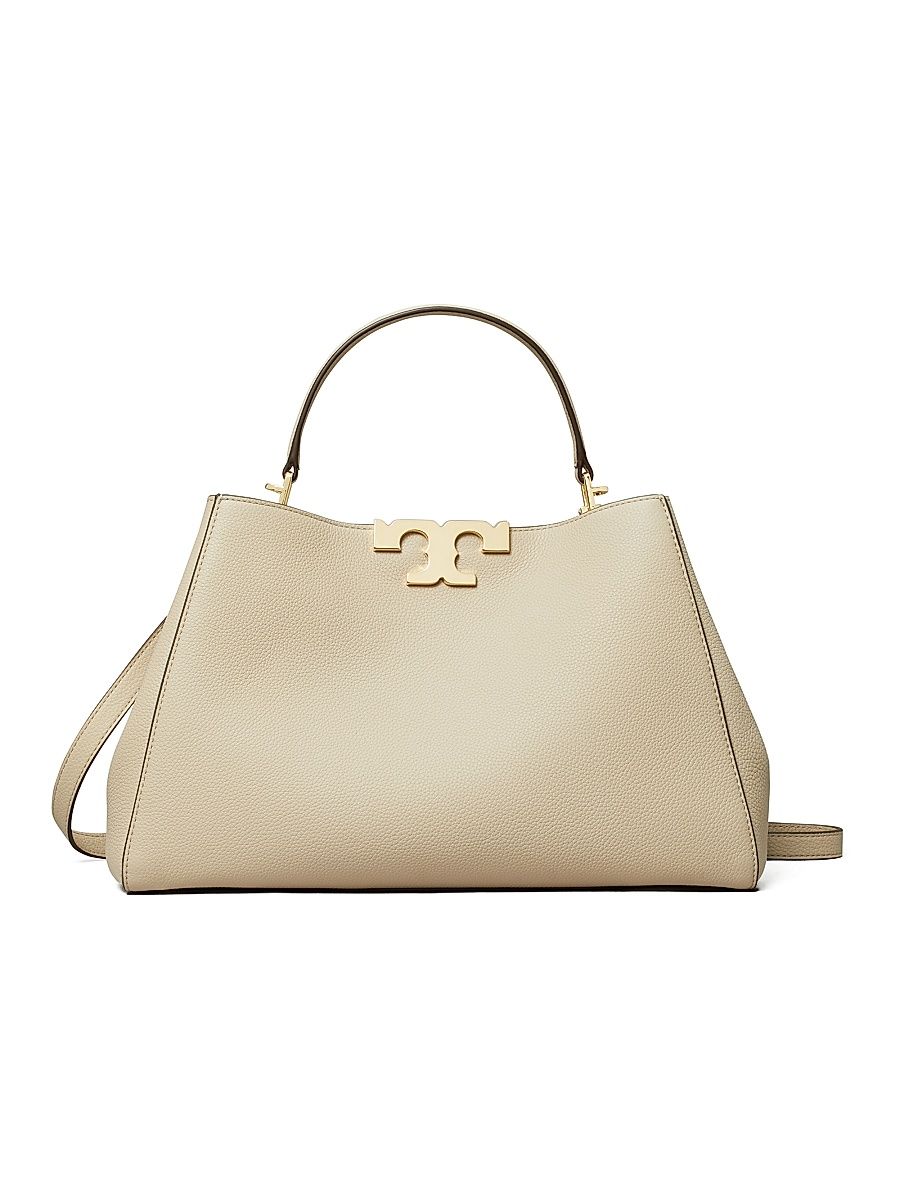 Women's Eleanor Pebbled Leather Satchel - Light Stone
