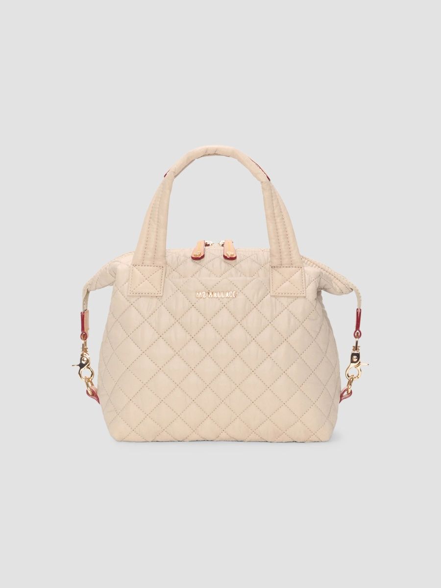 MZ Wallace Women's Sutton Deluxe Small Quilted Top Handle Bag - Sand