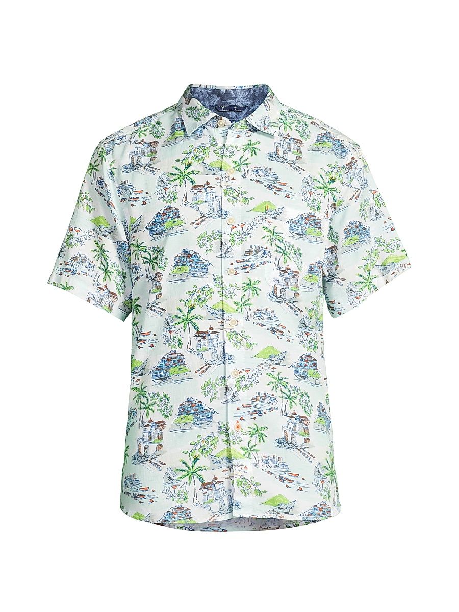 Men's Tortola Paradise Isle Shirt - White - Size Medium