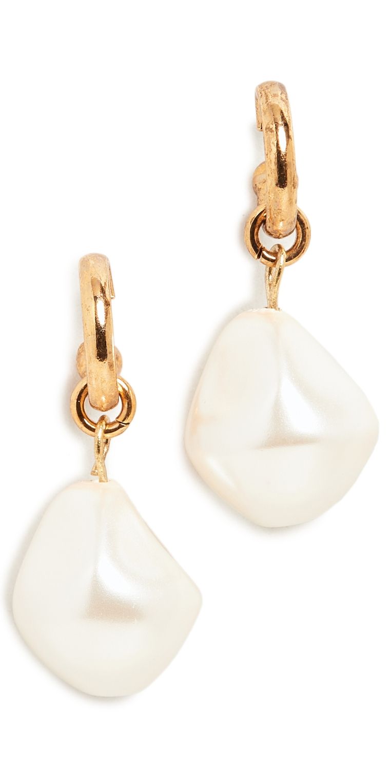 Jennifer Behr Perele Hoops Pearl One Size