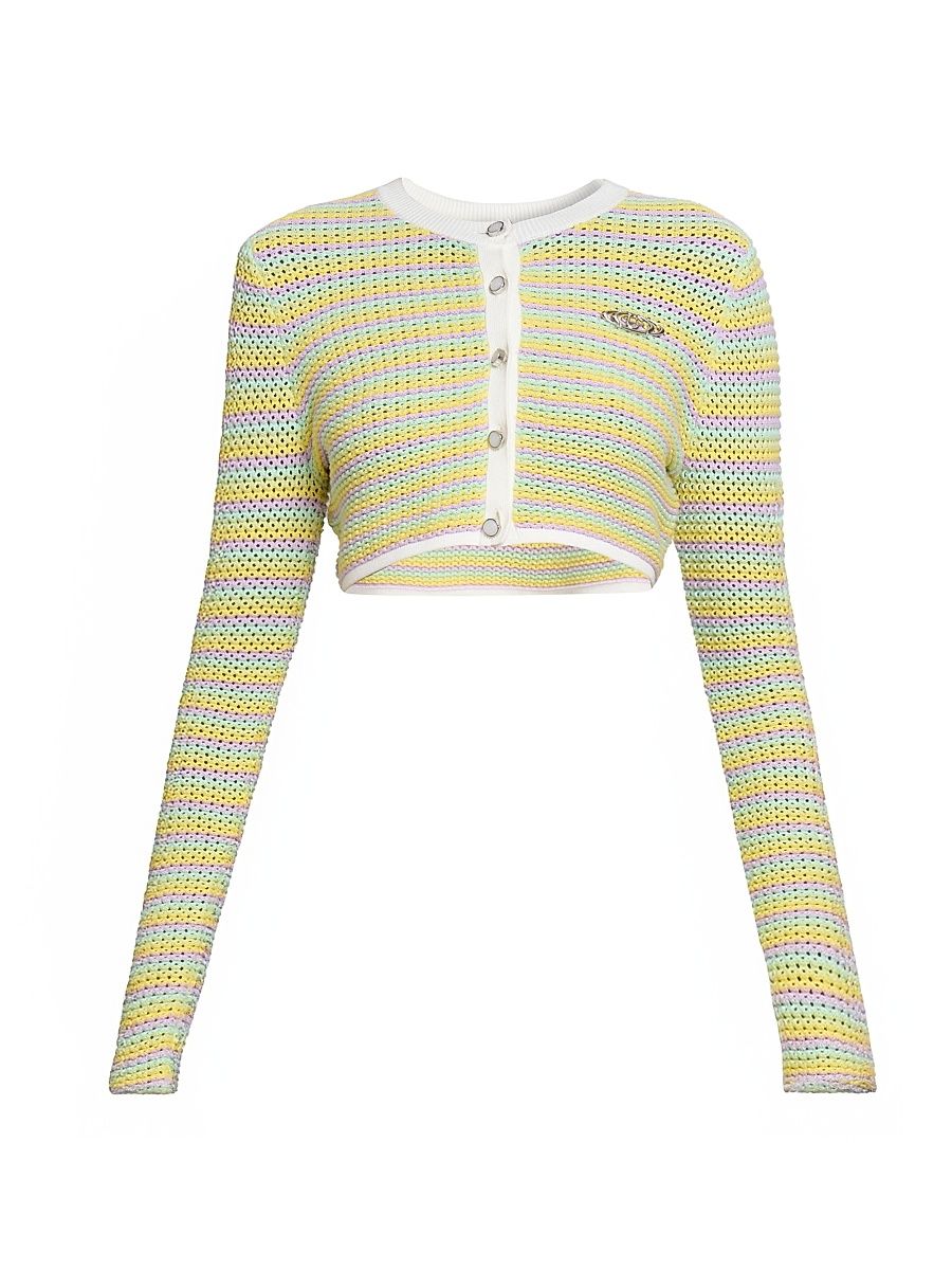 Women's Bourgeois Striped Crop Cardigan - Size XS