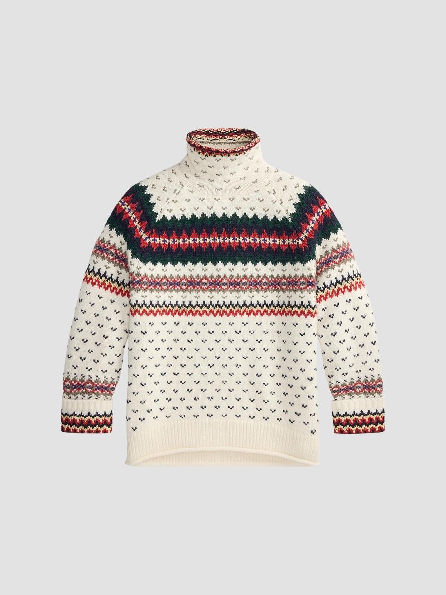 Polo Ralph Lauren Women's Fair Isle-Style Wool-Blend Sweater - White - Size XS
