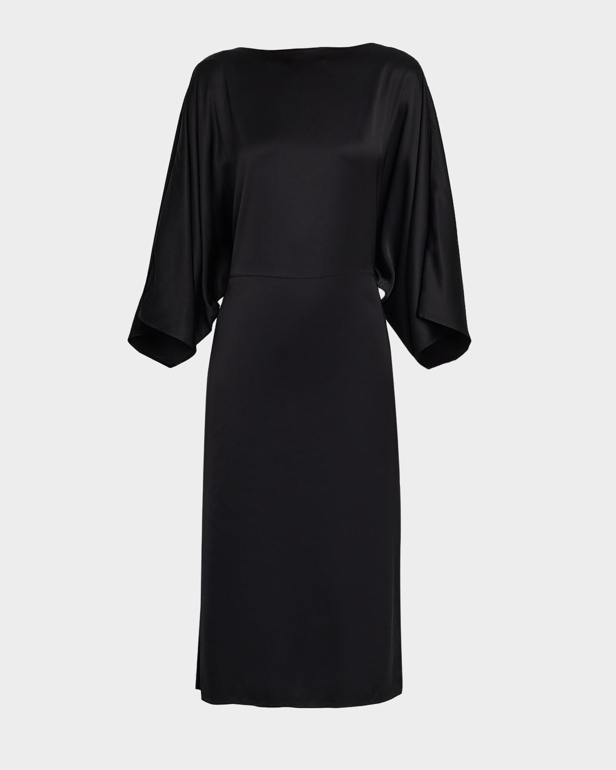 Dolman-Sleeve Viscose Midi Dress