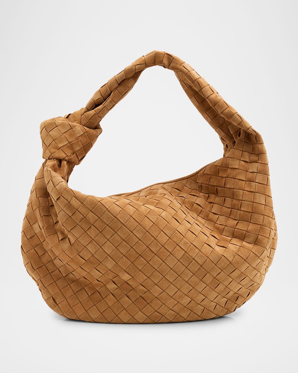 Jodie Intrecciato Suede Shoulder Bag