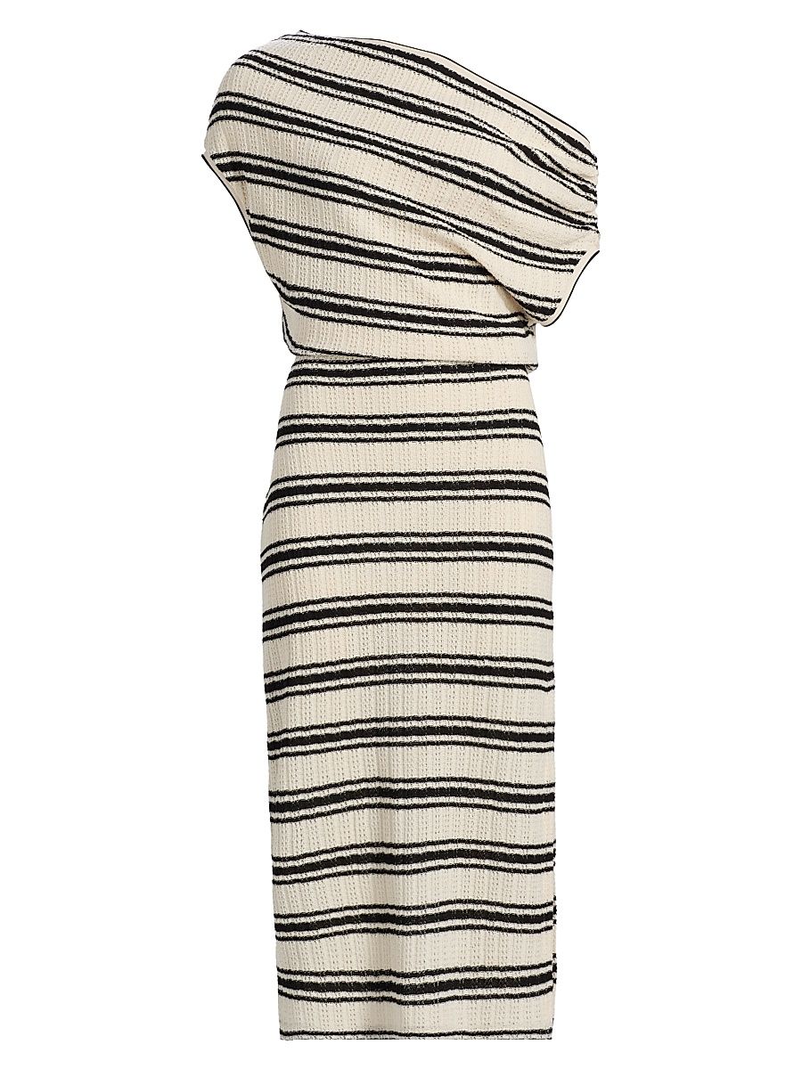 Women's Striped Chet Midi-Dress - Black Stripe - Size XXL