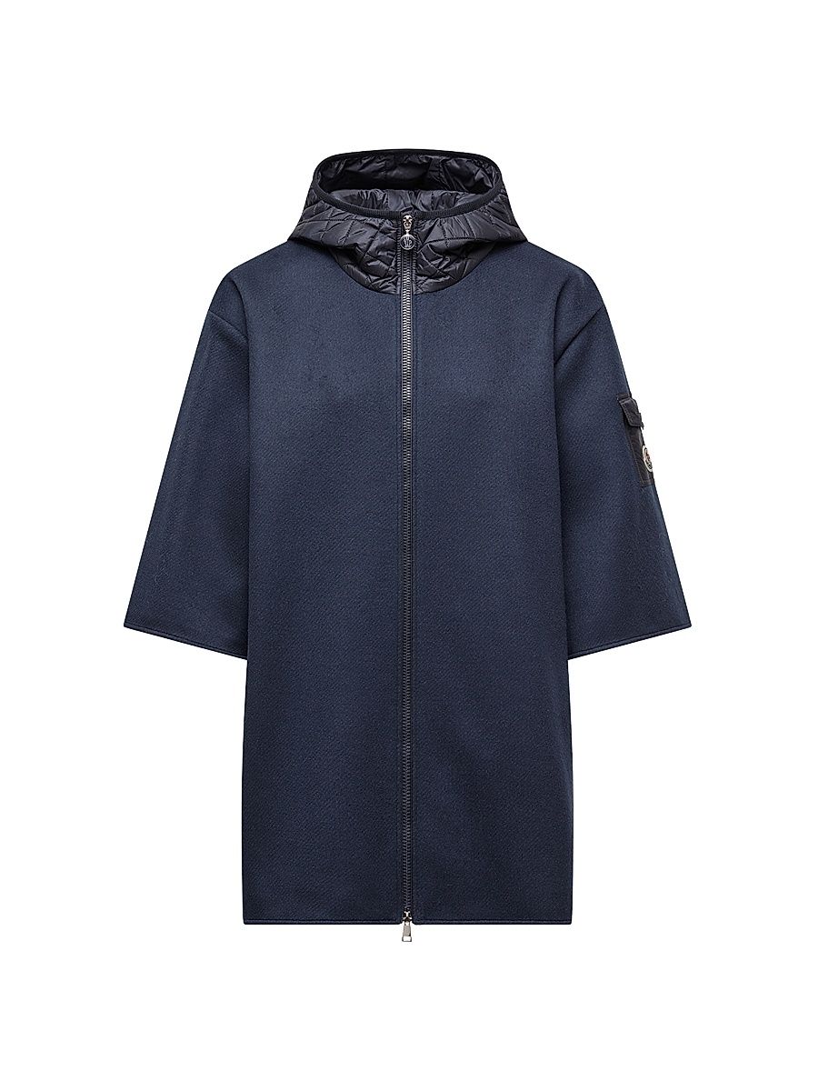 Women's Cape in Wool - Dark Blue