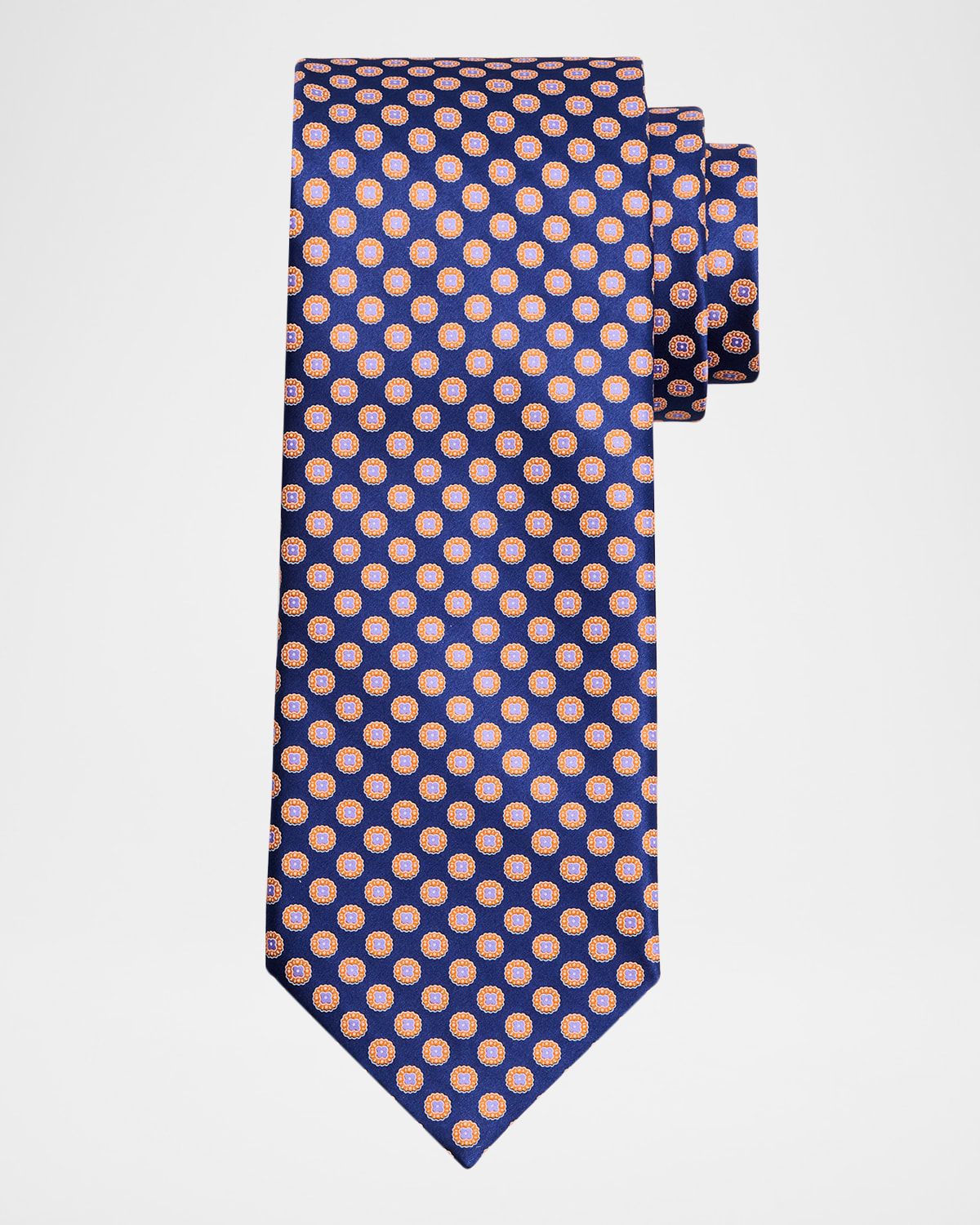 Men & apos;s Floral-Circle Silk Tie