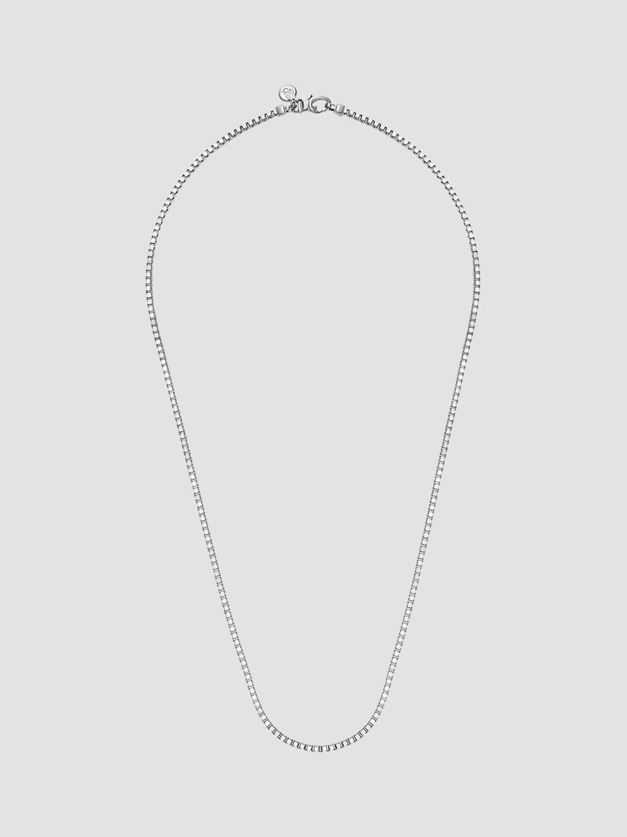 Gabriel & Co Men's Classic Sterling Silver Box Chain Necklace/2.5MM - Silver - Size 22