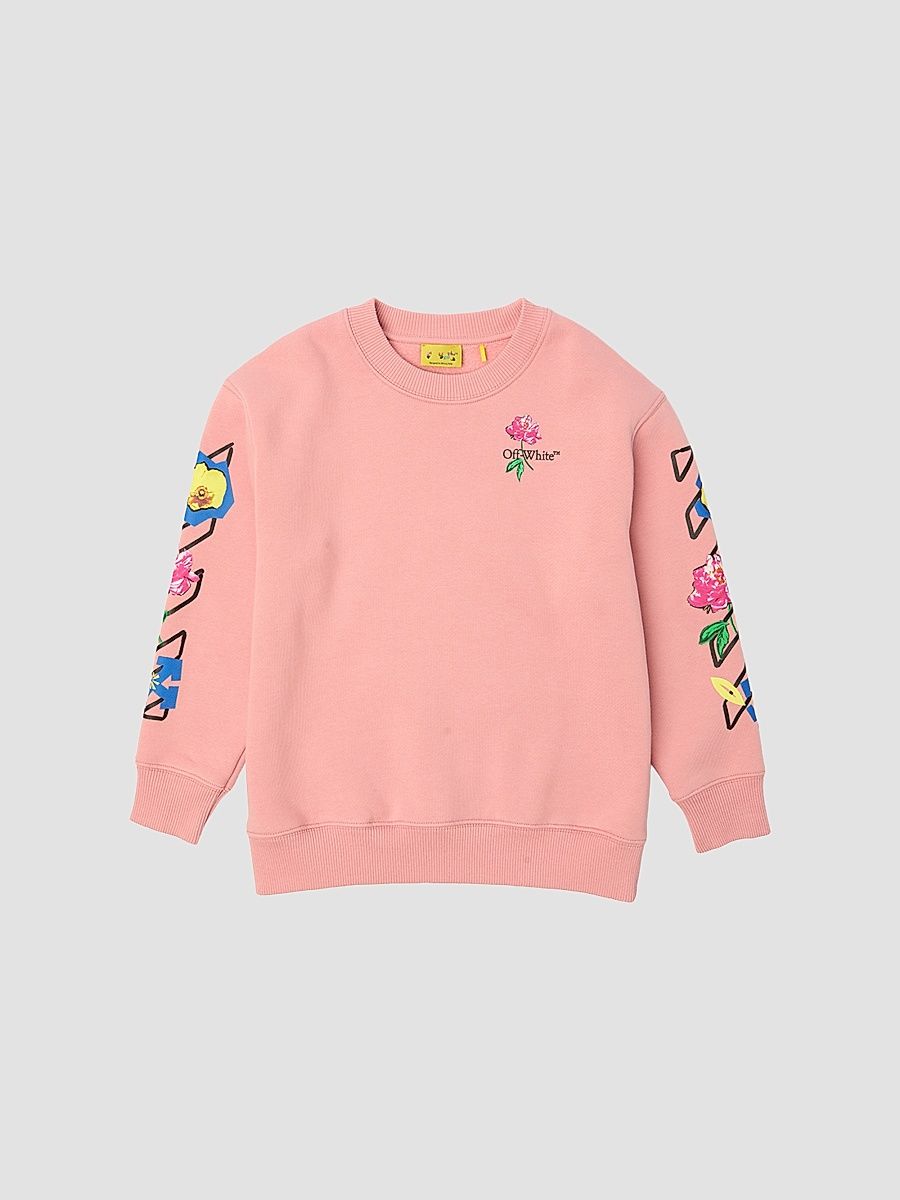 Baby Girl's, Little Girl's & Girl's Diag Flower Crewneck Sweatshirt - Blush - Size 16