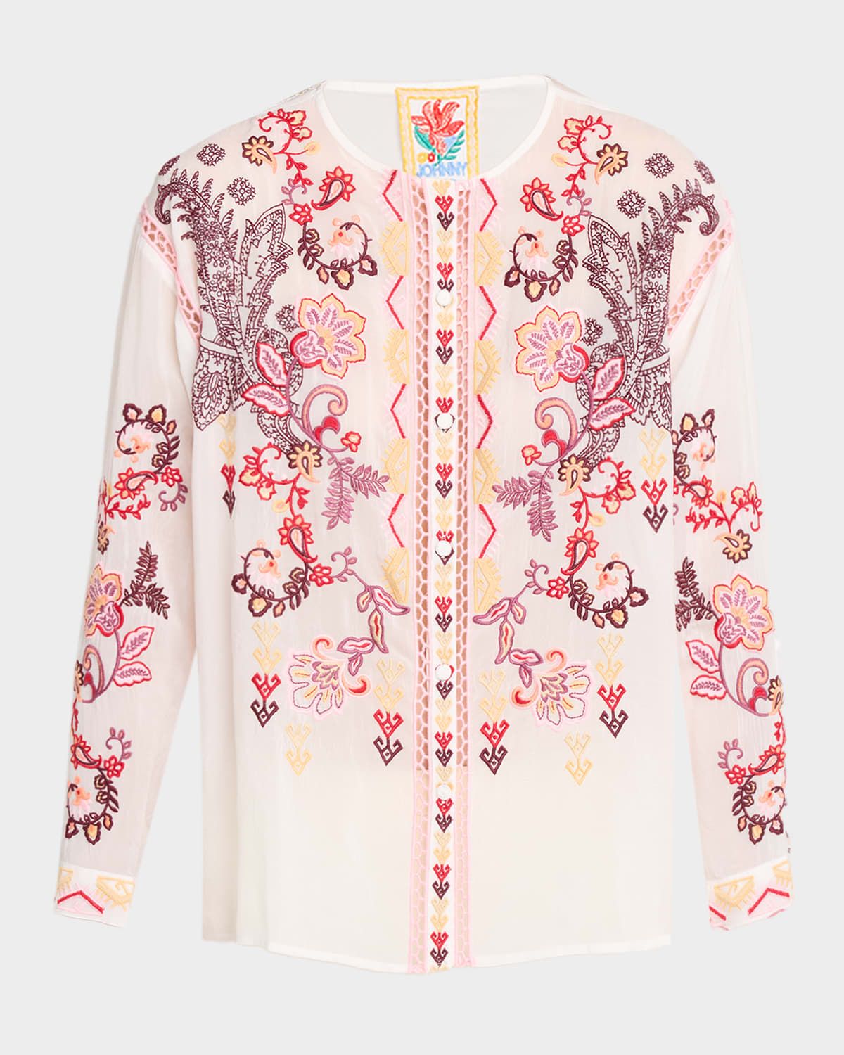Karol Floral-Embroidered Shirt