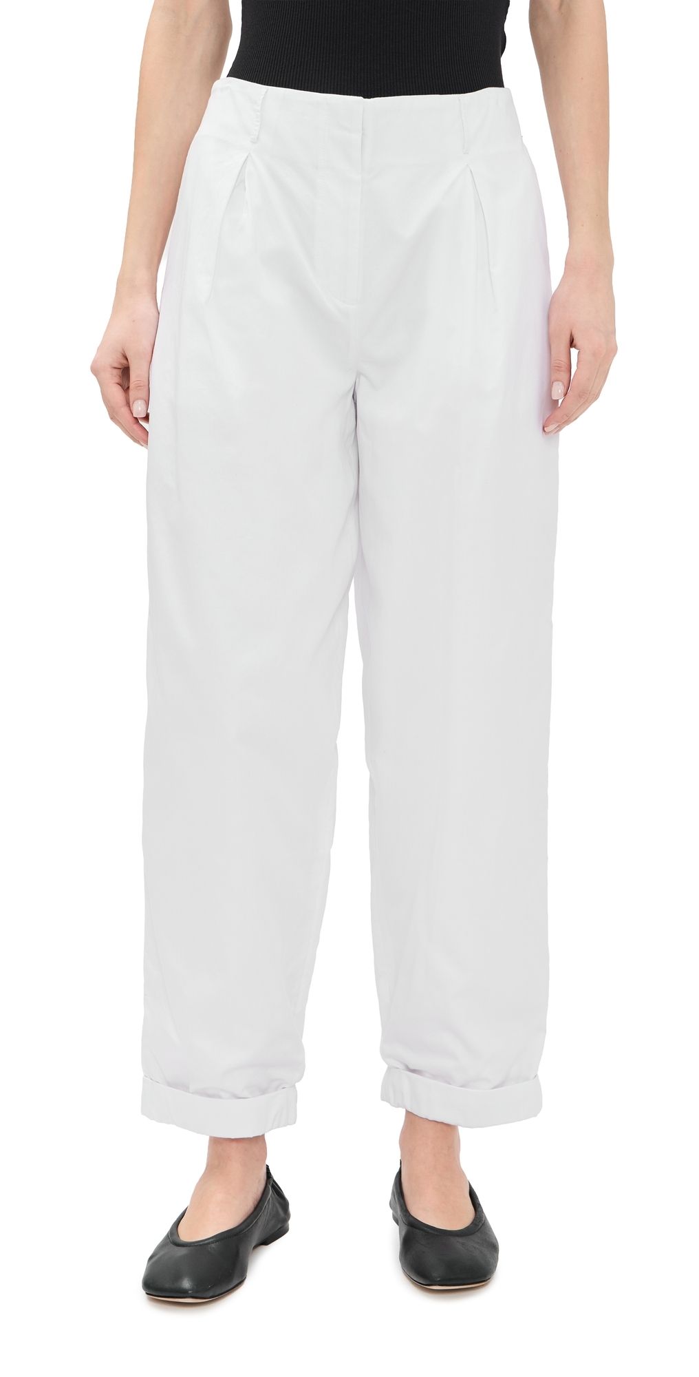 La Ligne Rolled Cuff Trousers White 4