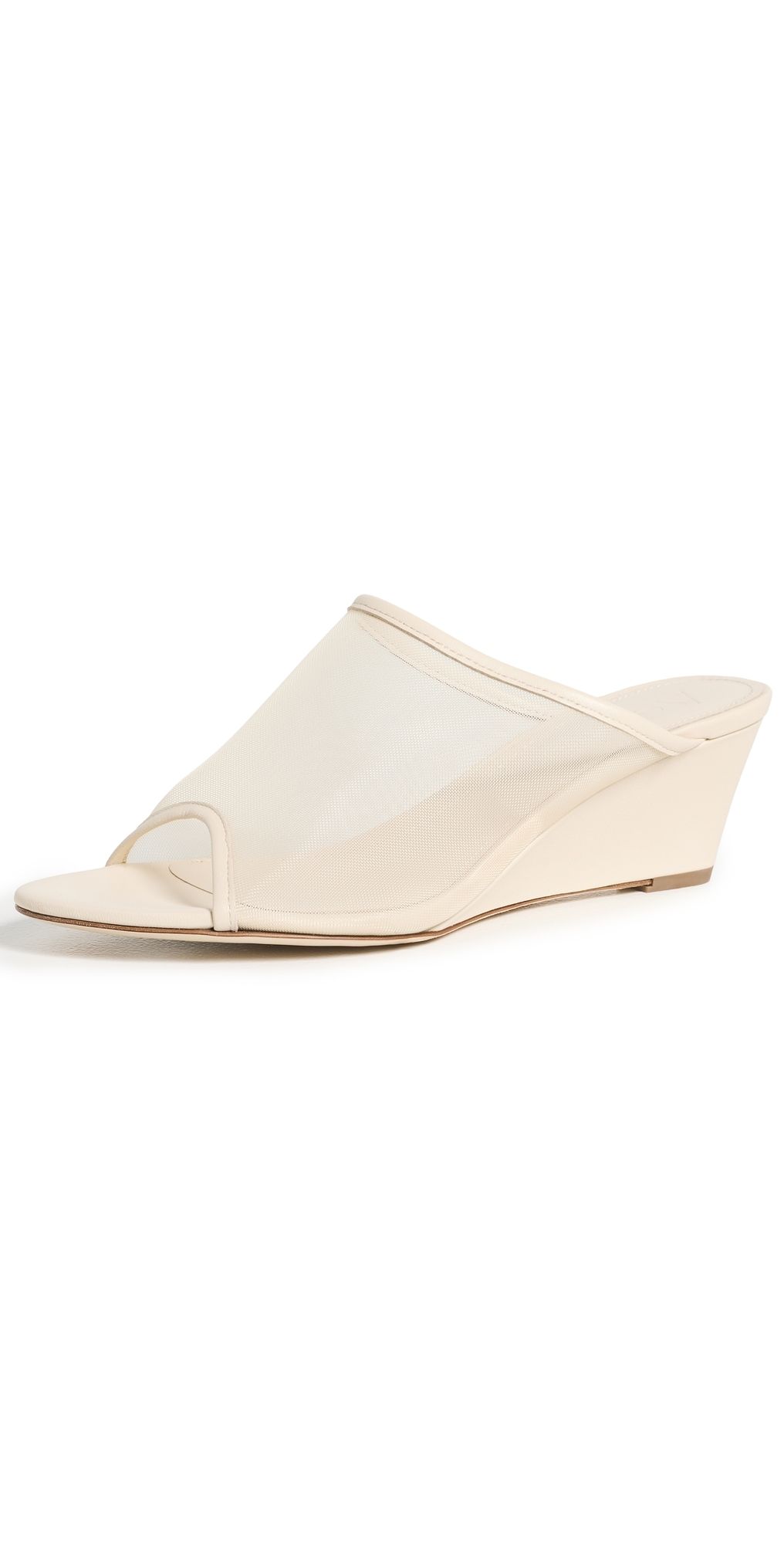AEYDE Suzanne Mesh Wedge Sandals Creamy 38