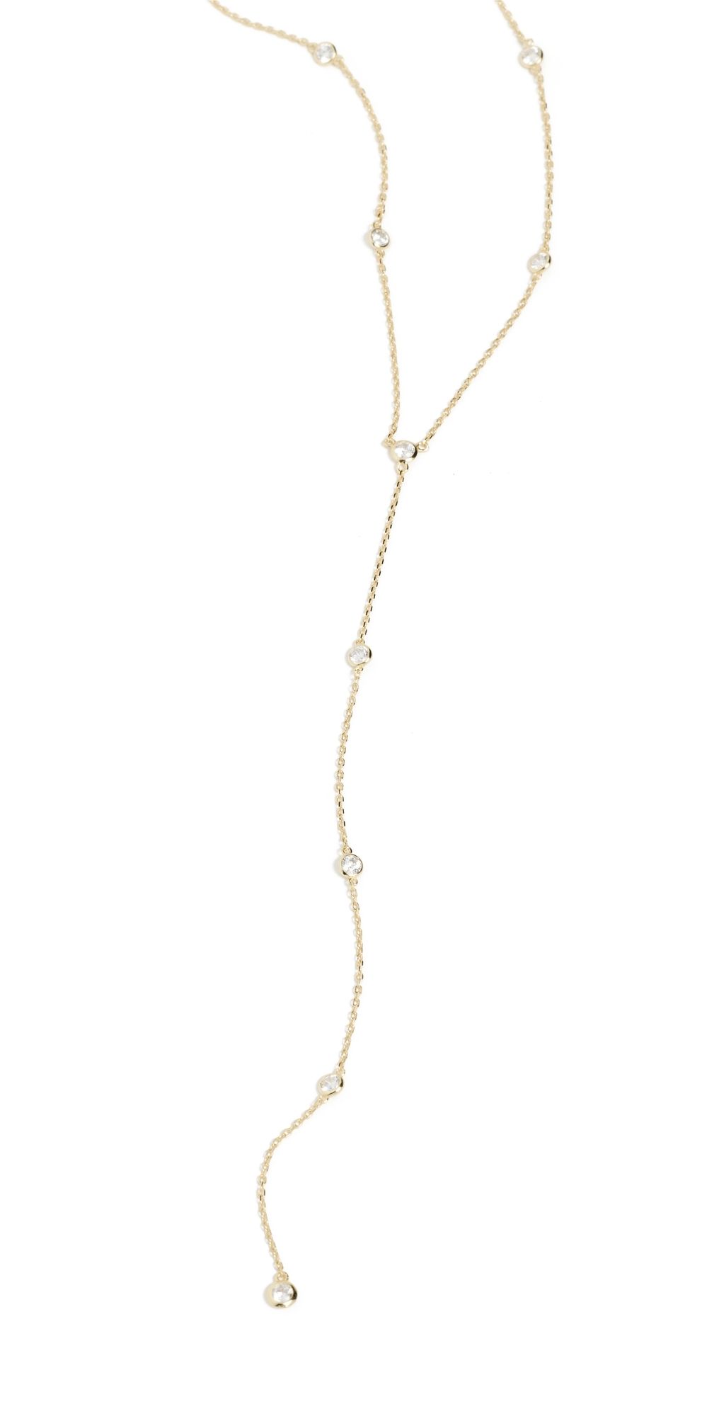 SHASHI Emily Lariat Necklace Gold One Size