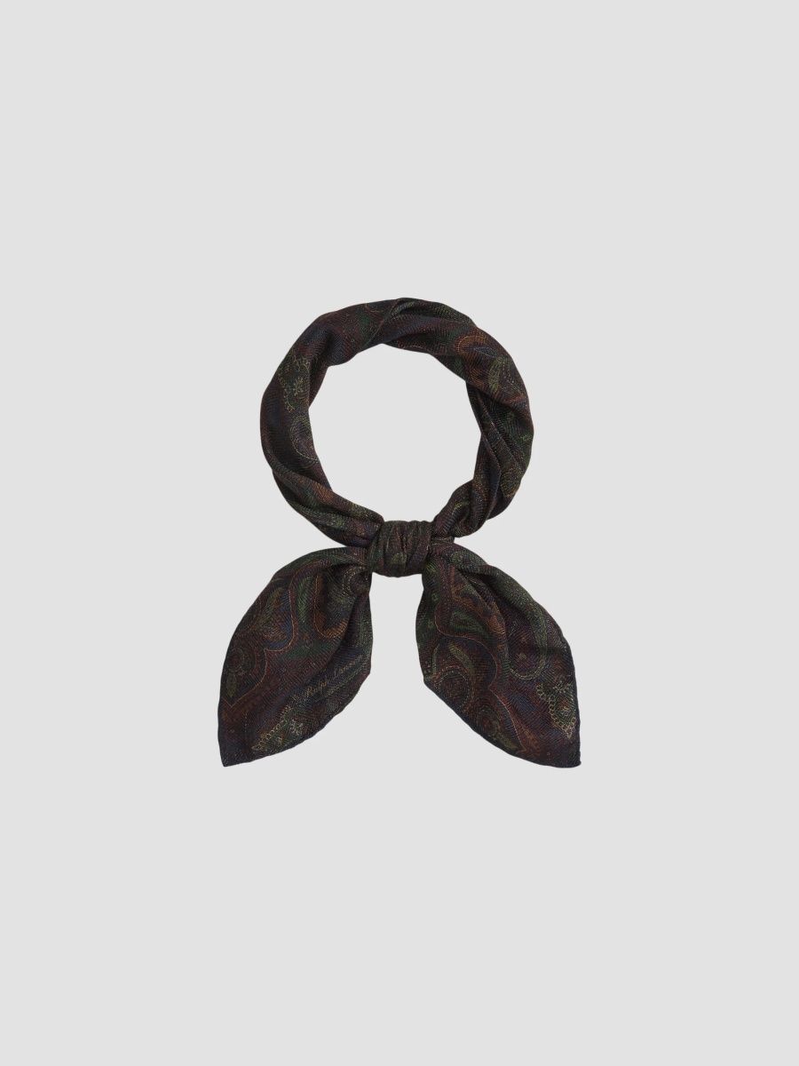 Ralph Lauren Purple Label Men's Paisley Wool-Silk Neck Scarf - Navy Multi
