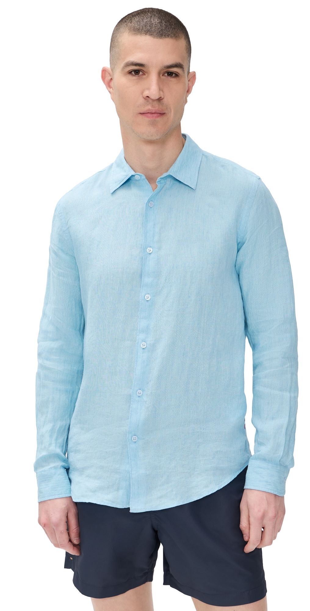 Orlebar Brown Giles Lino Stitched Shirt Riviera L