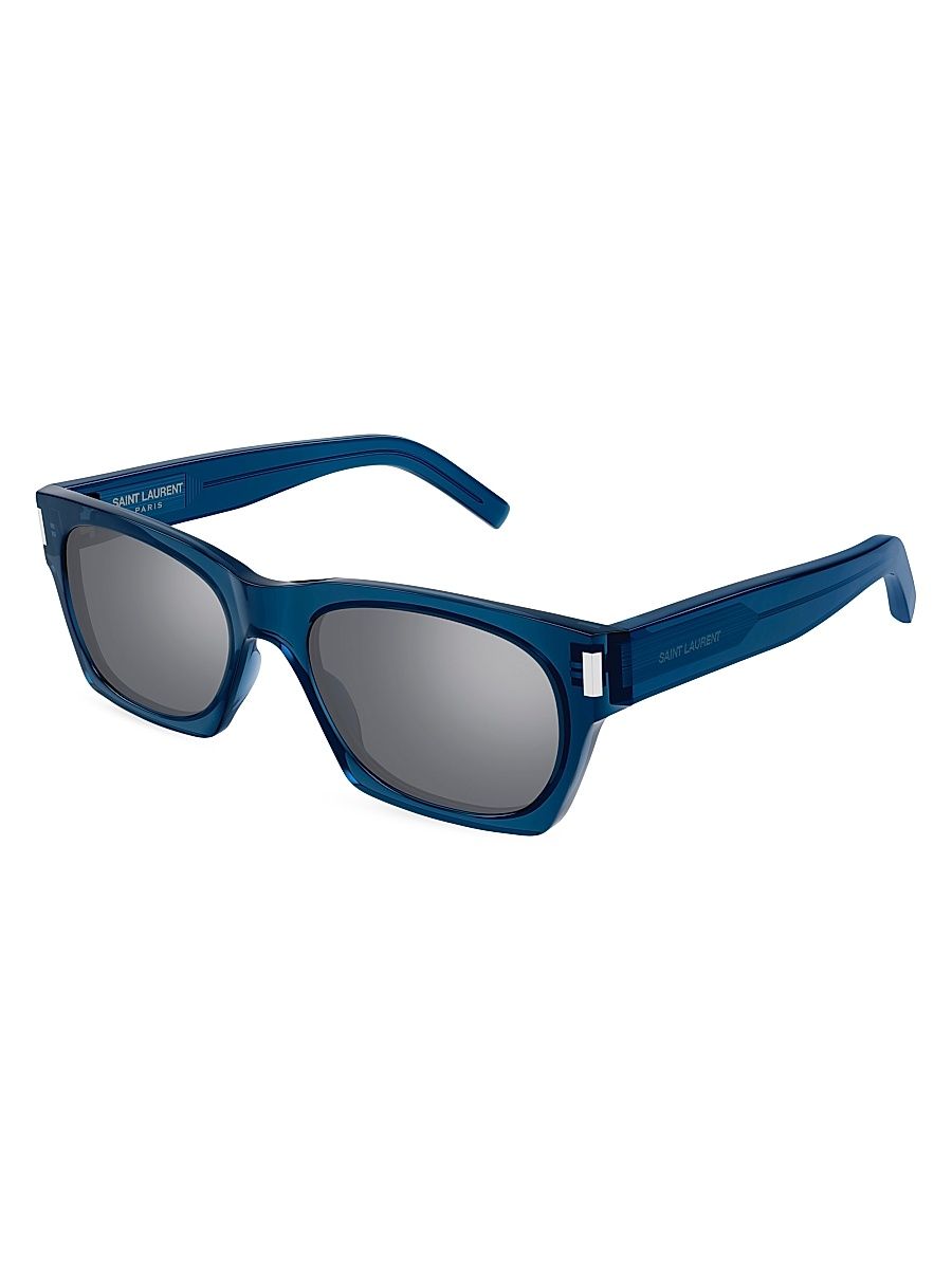 Men's Corner Angle 54MM Rectangular Sunglasses - Blue