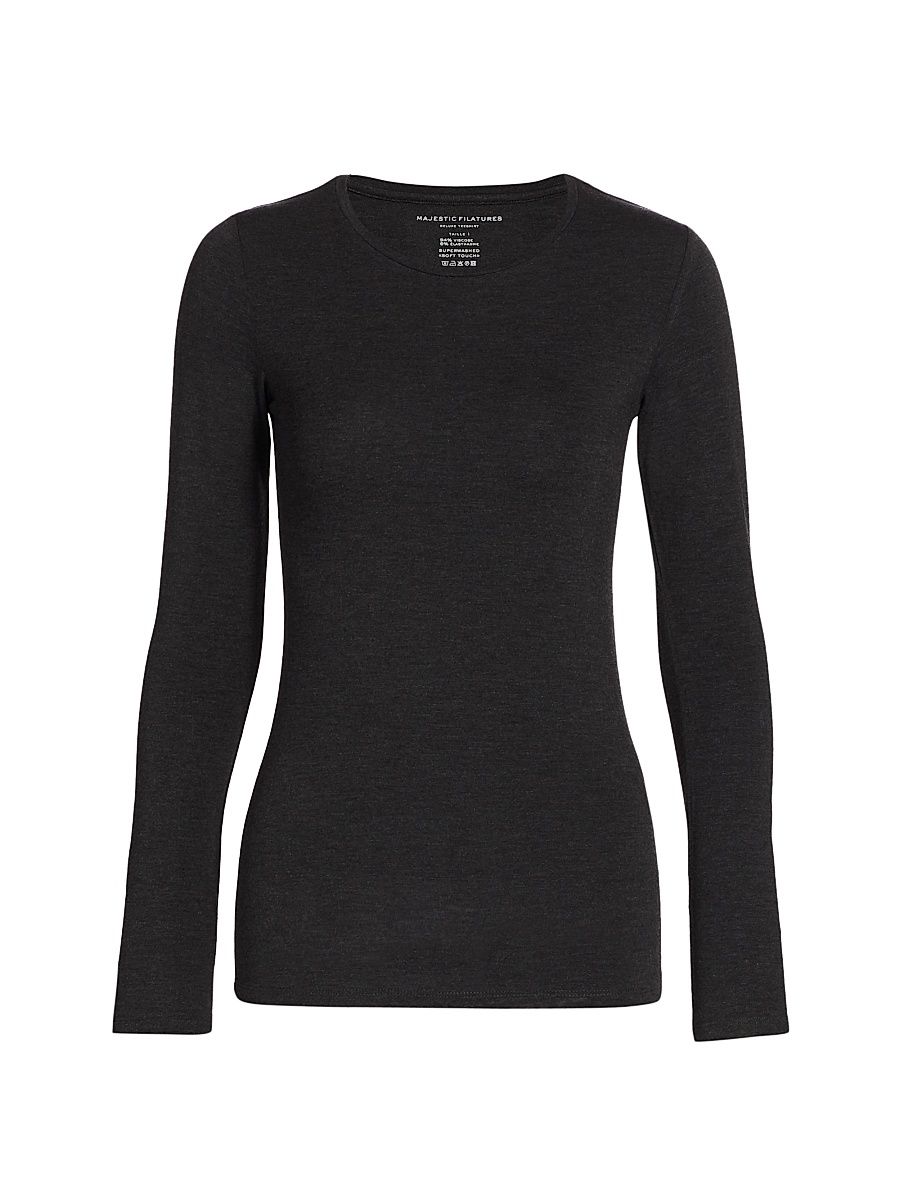 Women's Soft Touch Long-Sleeve Top - Anthracite - Size Large