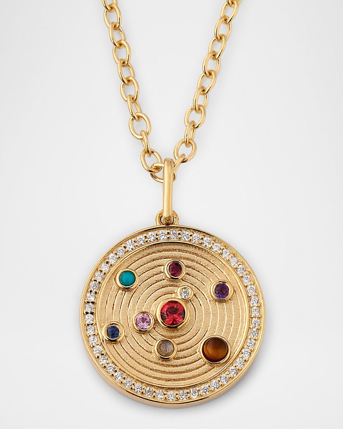 The Universe Coin on Oval Link Chain Necklace