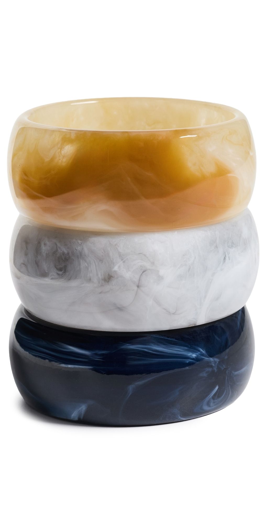 By Adina Eden Thick Resin Bangle Combo Set Multi Color One Size