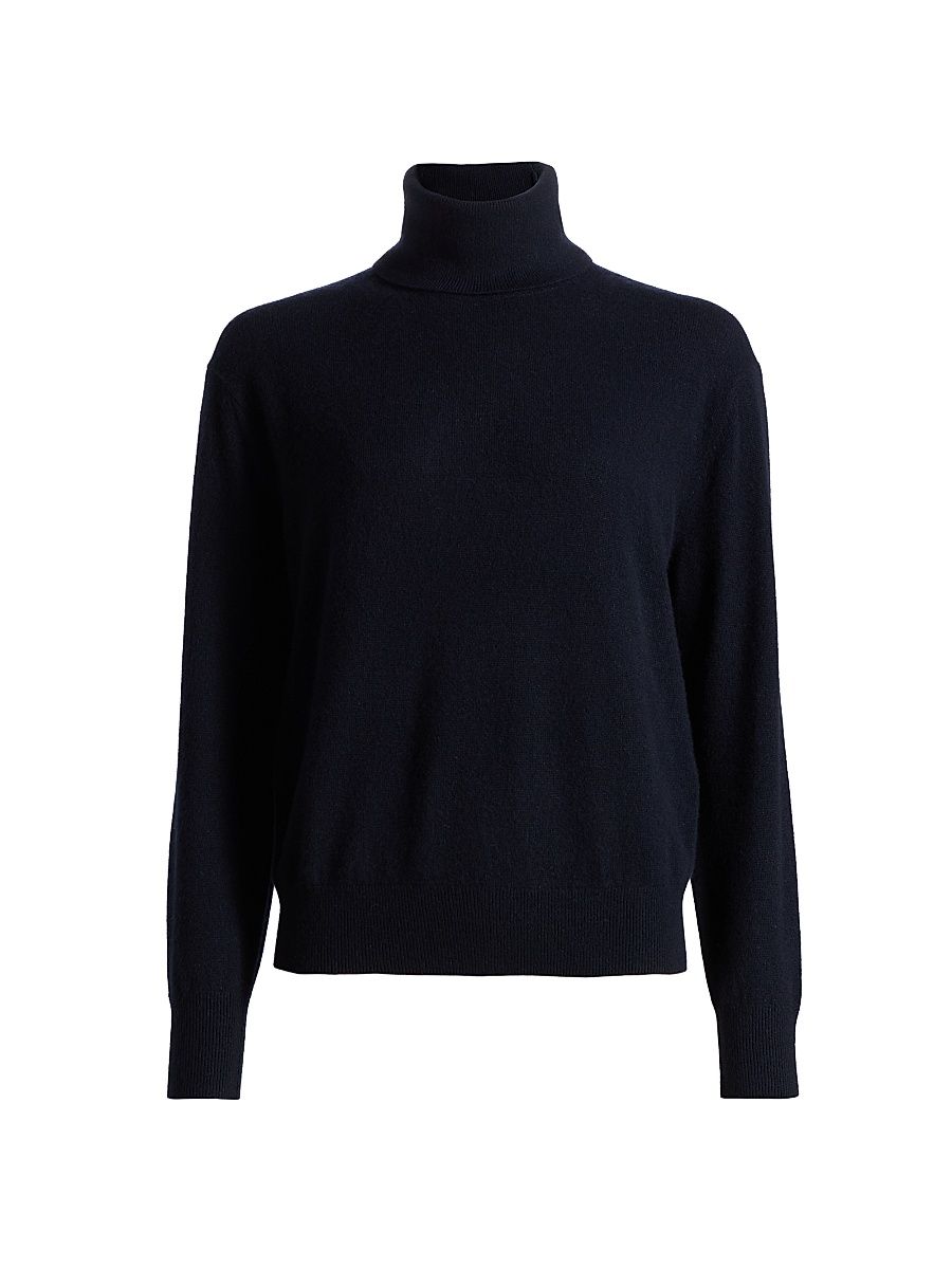 Women's Easy Cashmere Turtleneck Sweater - Midnight - Size Large