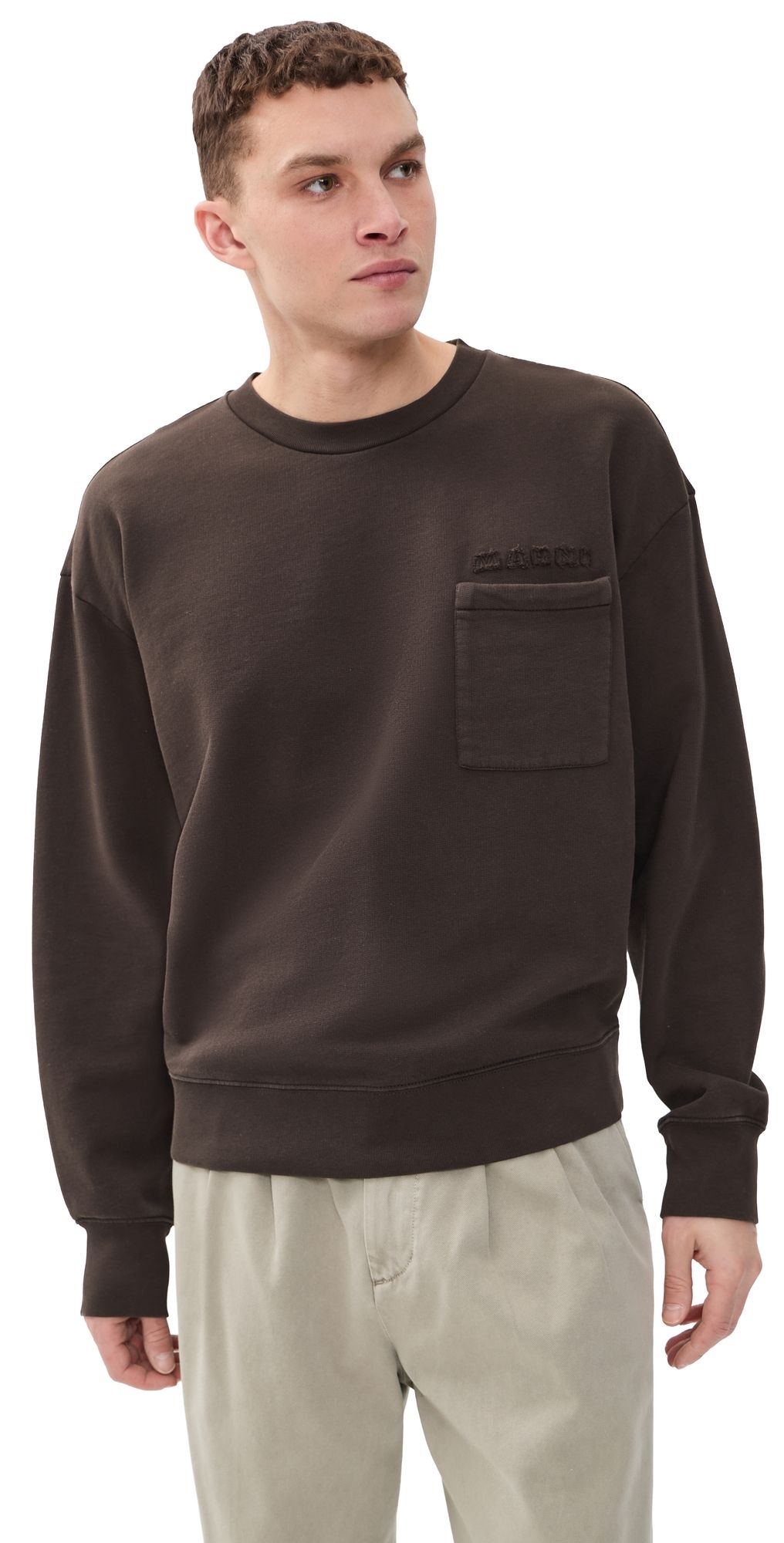 Marni Cotton Sweatshirt with Marni Patches Cacao 52