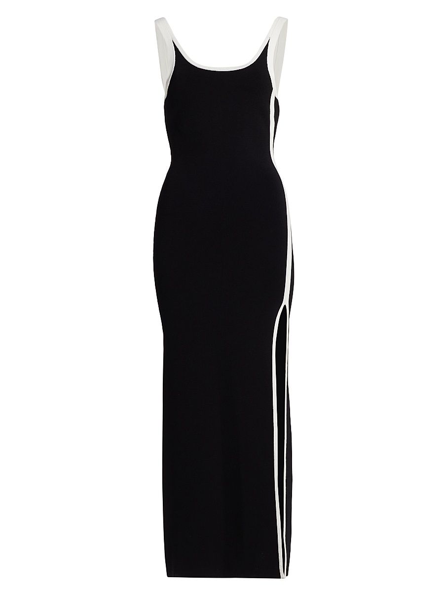 Women's Solana Striped Compact Knit Maxi Dress - Black - Size 8