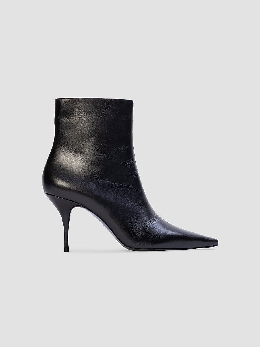 Women's Lainey 80MM Heeled Boots - Black Leather - Size 12