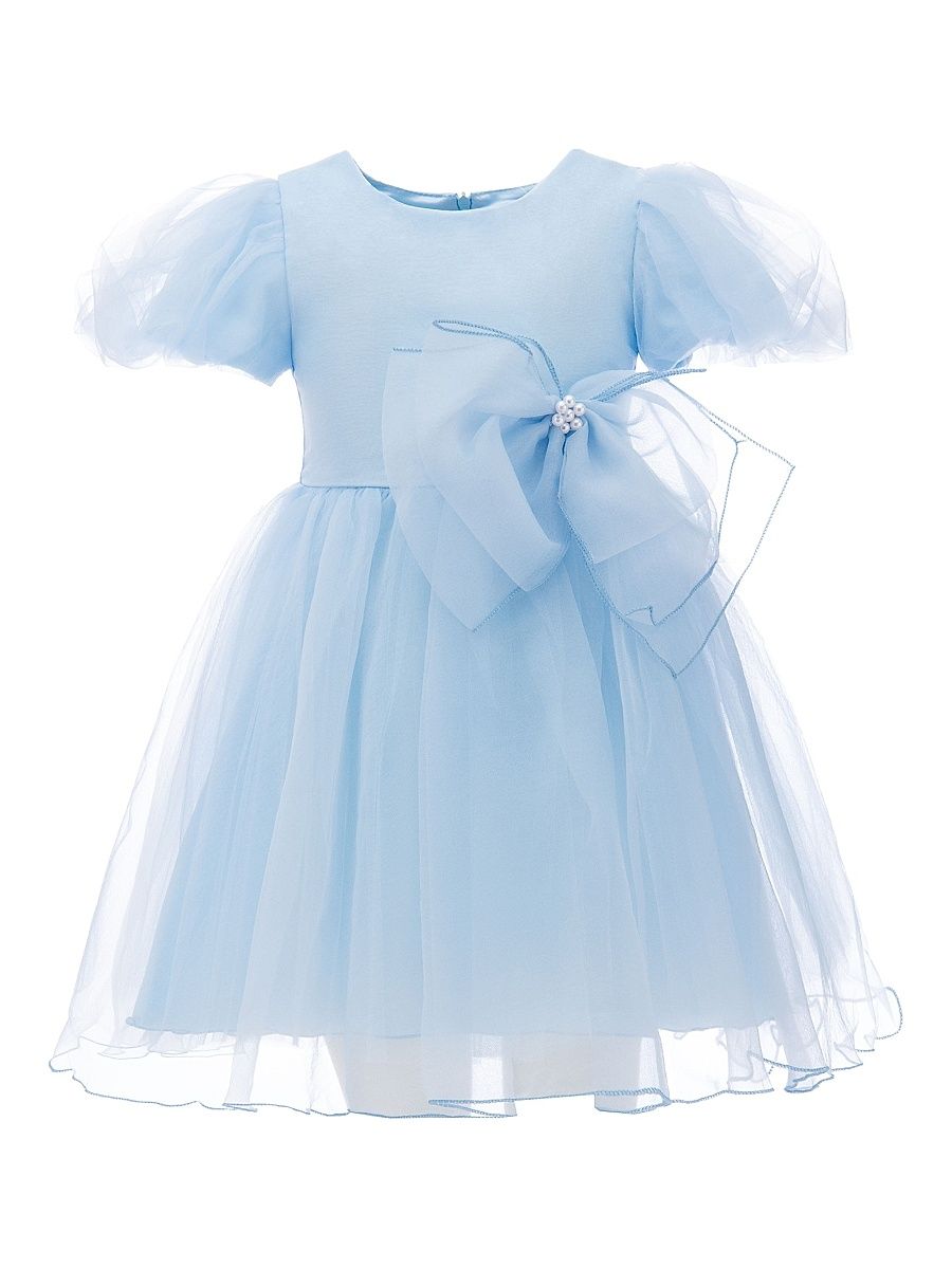 Baby's, Little Girl's & Girl's Bow Organza Dress - Blue - Size 12