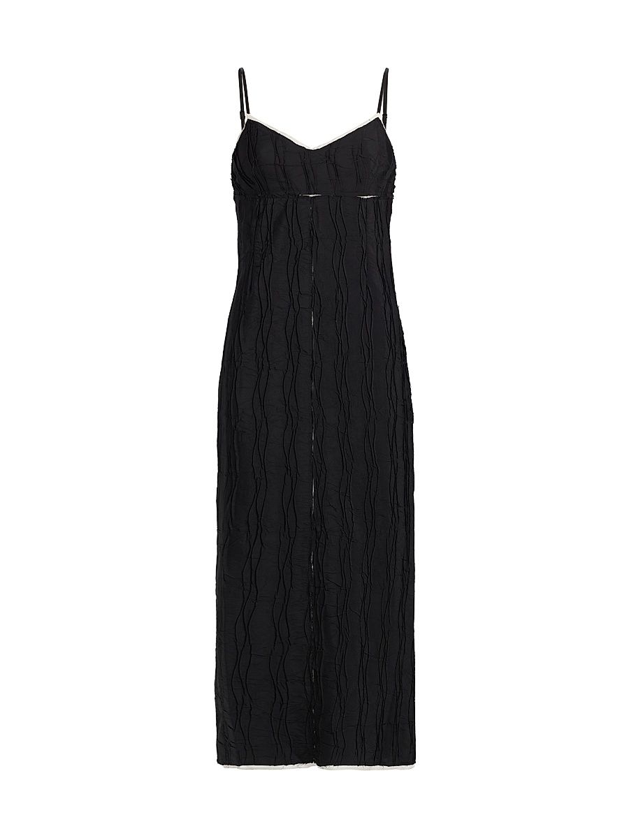 Women's Leah Wavy Midi-Dress - Black Multi - Size Large