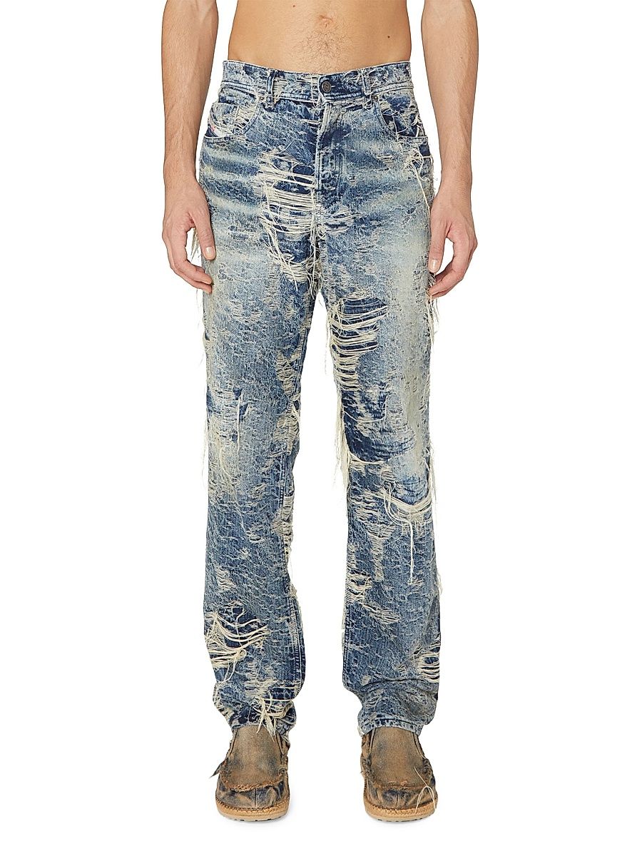 Men's Finitive Distressed Jeans - Blue - Size 32