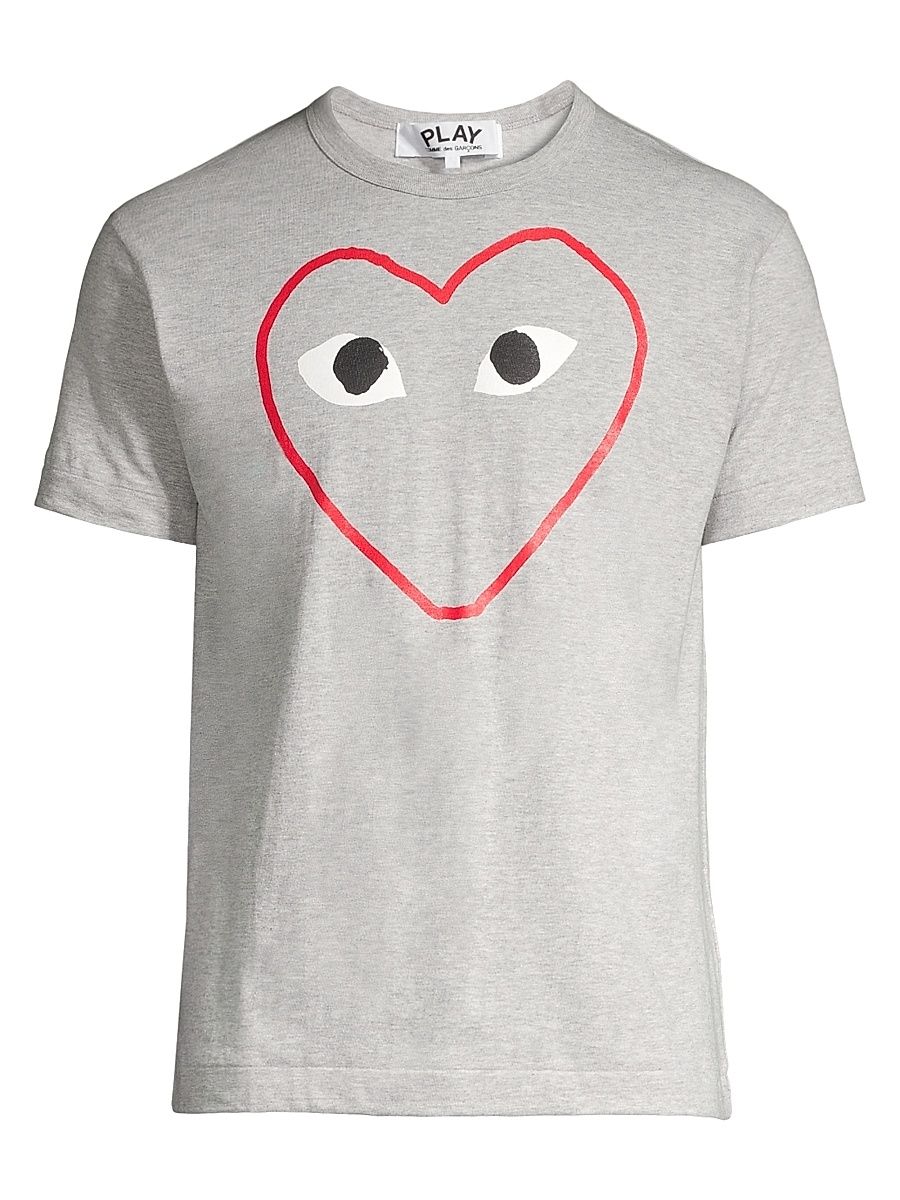 Men's Outline Heart Tee - Grey - Size Small