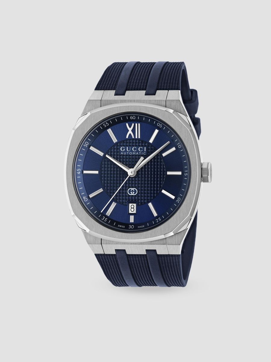 Gucci Men's 25H Stainless Steel & Rubber Strap Watch/40MM - Blue Steel - Size 40