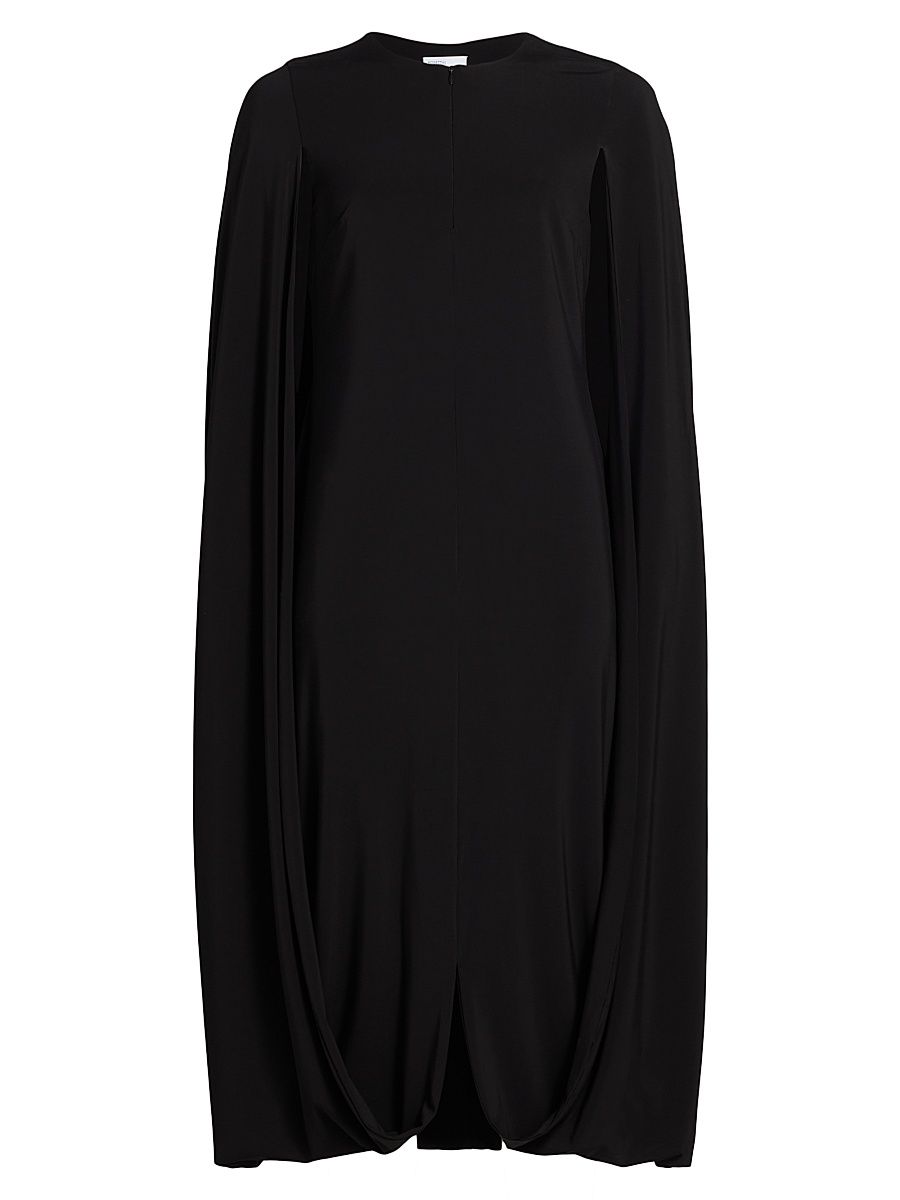 Women's Fold Cape Cocoon Dress - Black - Size Large