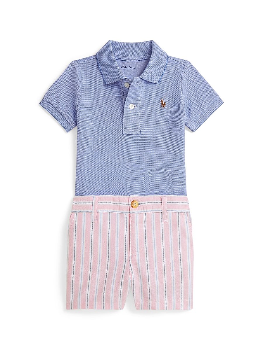 Baby Boy's 2-Piece Polo Shirt & Shorts Set - Harbor Island Blue - Size 18 Months