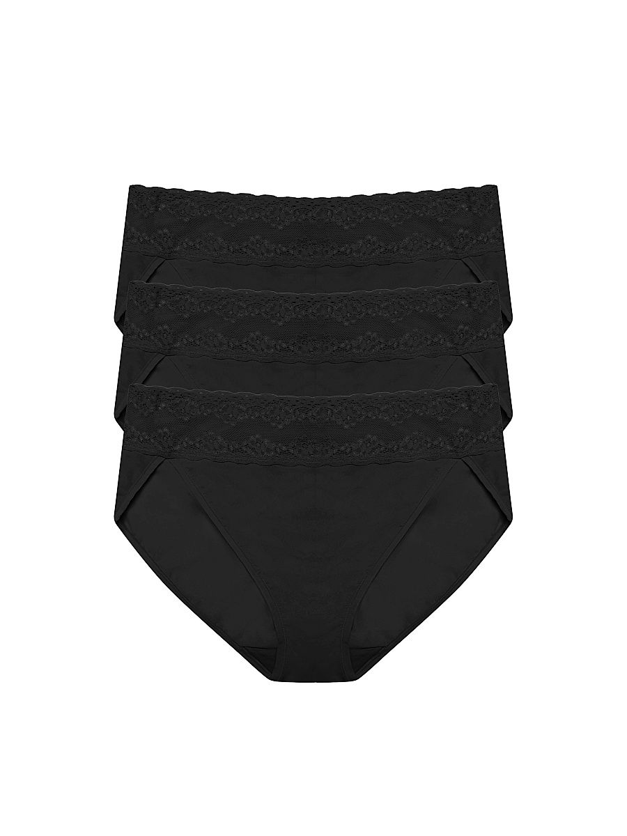 Women's Bliss Perfection One Size French Cut Brief 3-Pack - Black