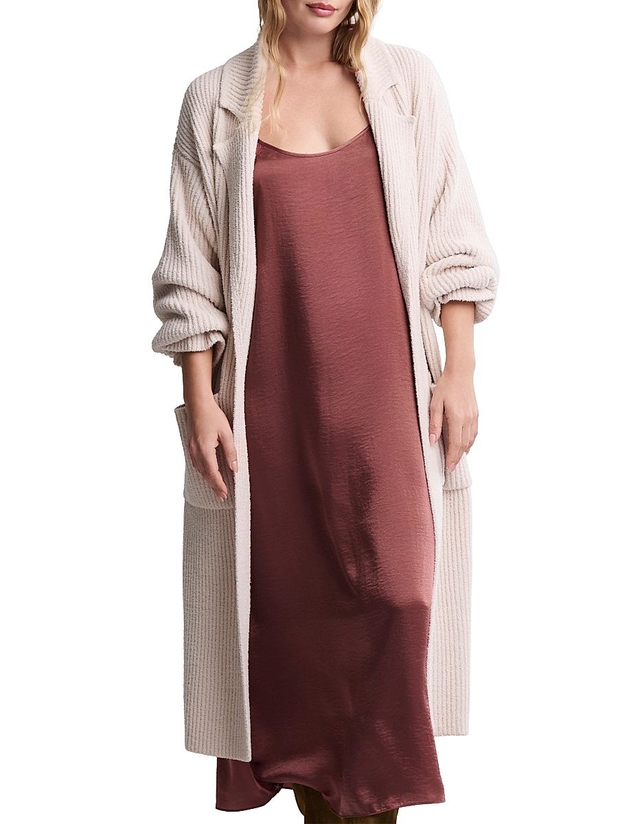 Women's Cozychic Cotton Rib Long Cardigan - Sand Dune - Size Small