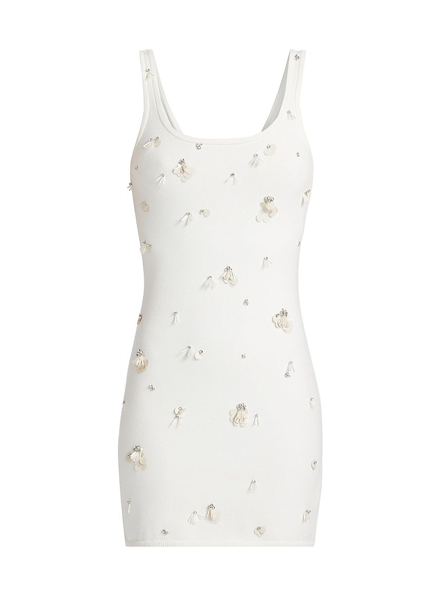 Women's Rue Embellished Knit Minidress - Ivory - Size Large