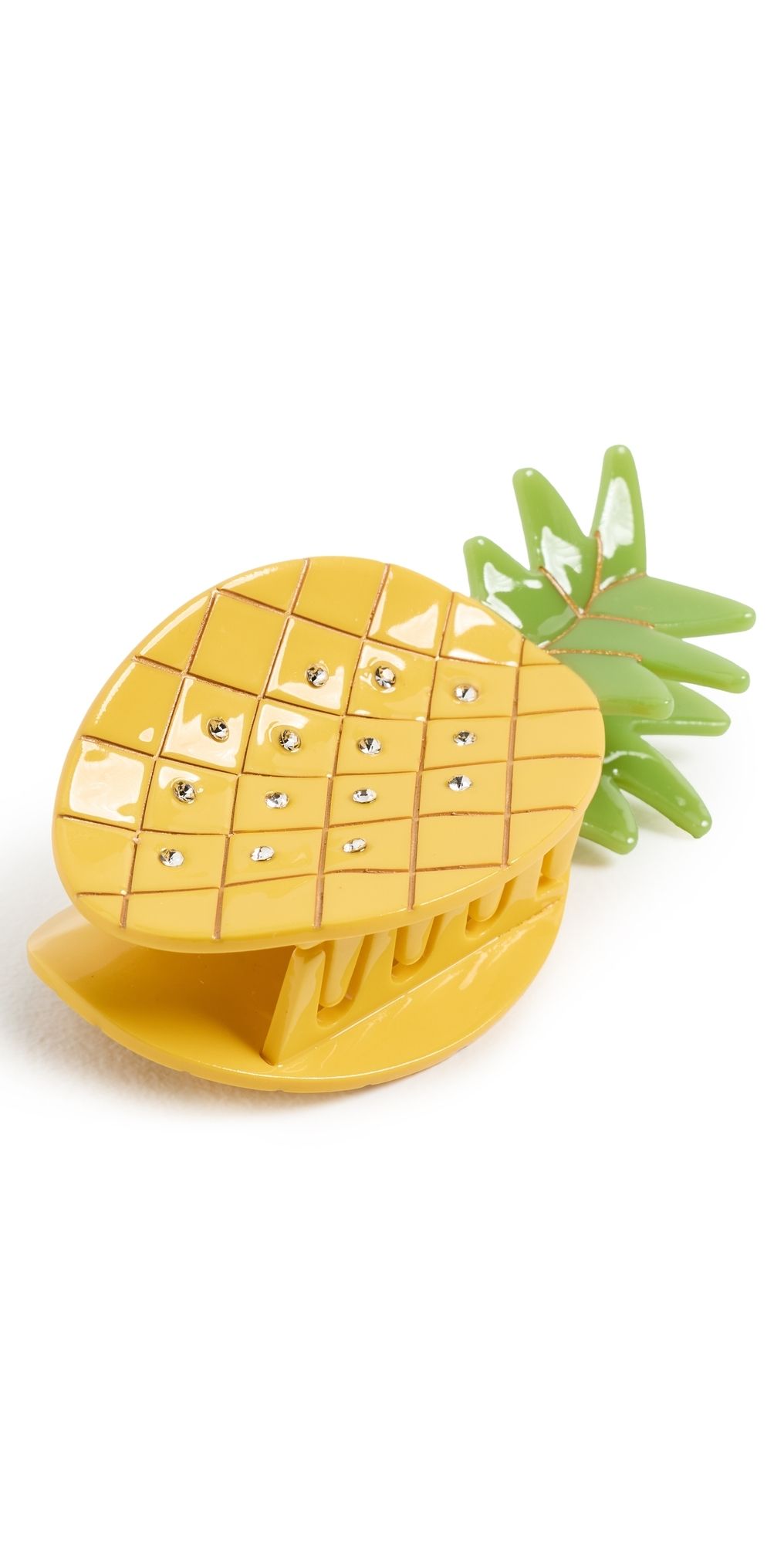 By Adina Eden Rhinestone Accented Pineapple Claw Clip Yellow One Size