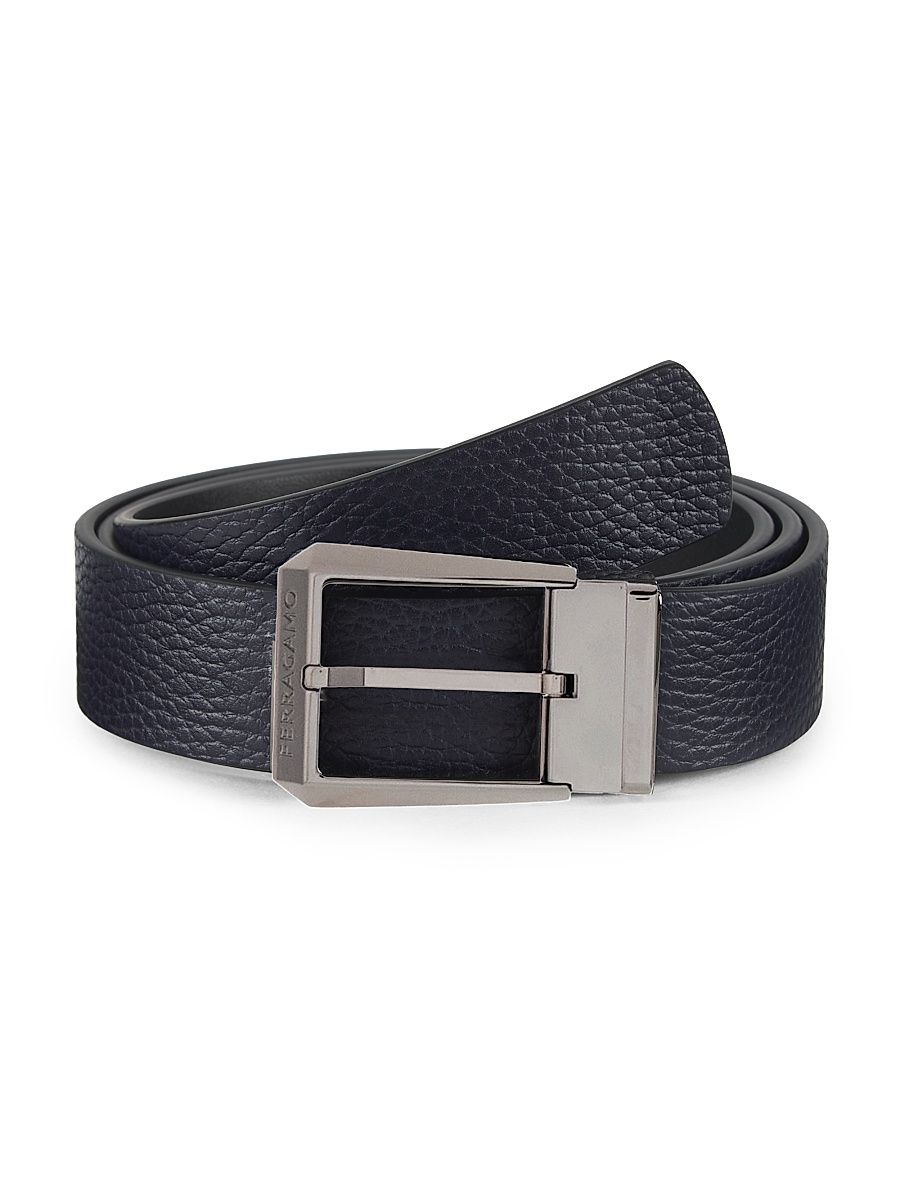 Men's Classic Leather Buckle Belt - Nero Midnight - Size 46