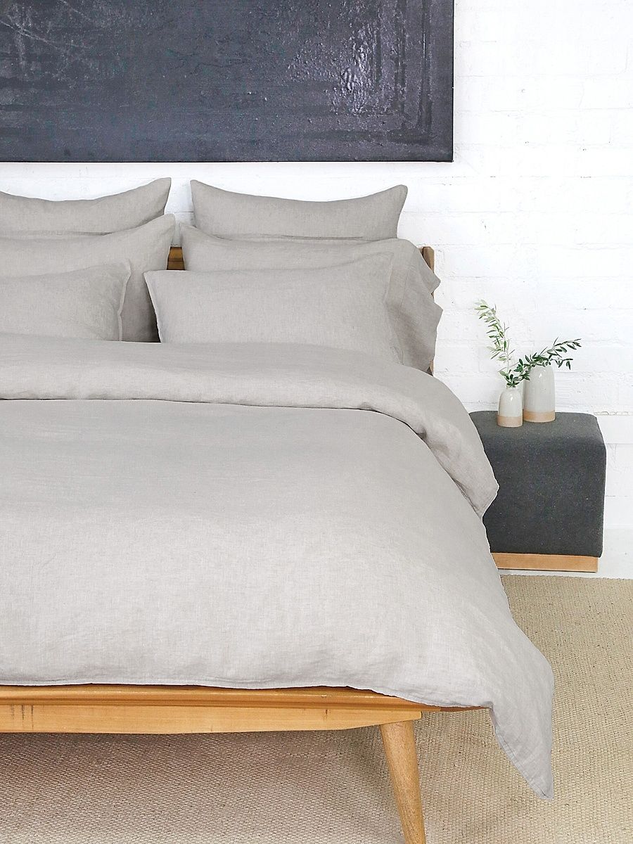 Pom Pom at Home Parker Bamboo Duvet Cover & Sham Collection - Flax - Size Twin