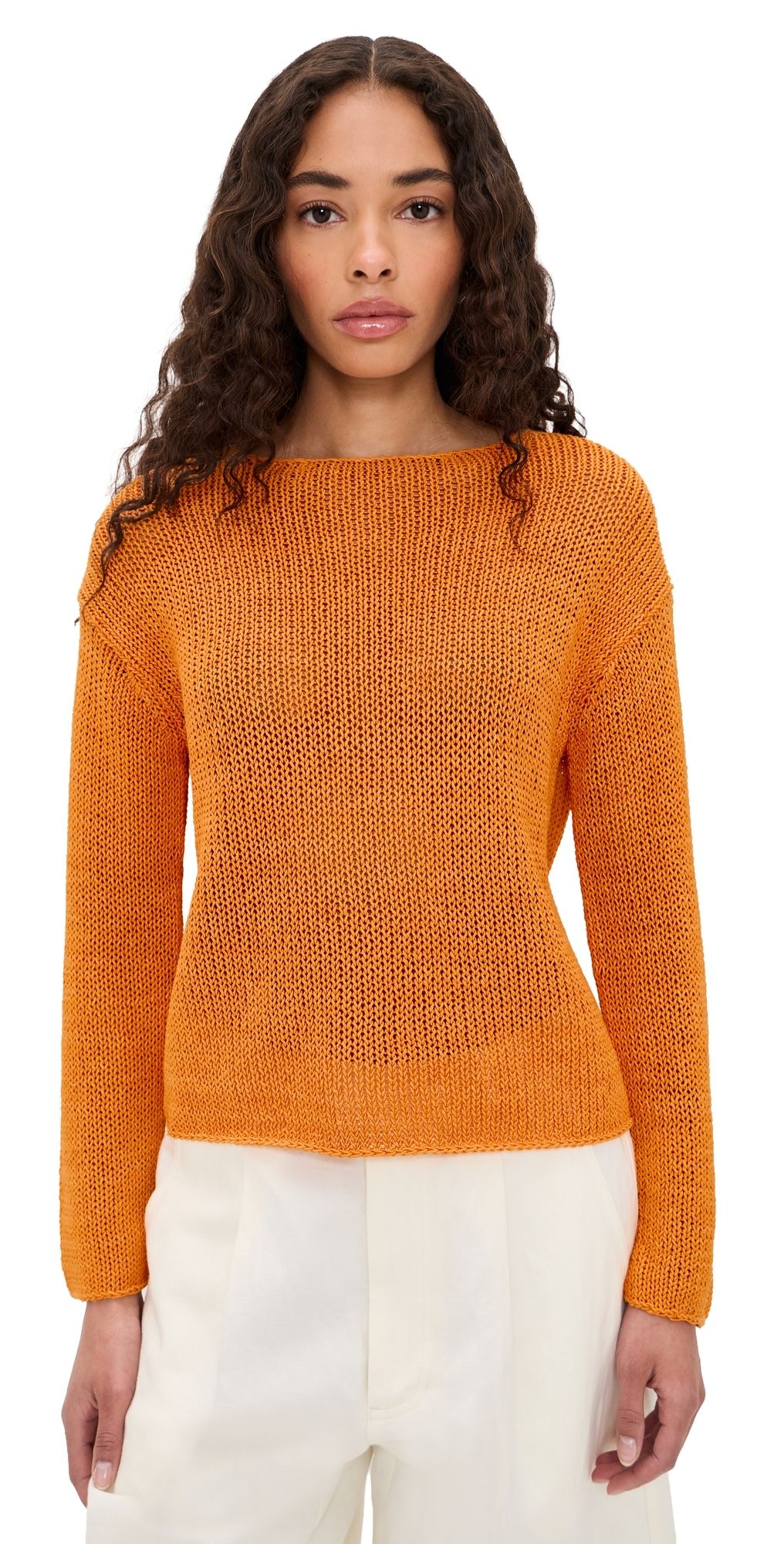 Vince Coated Cotton Pullover Tangerine XXS