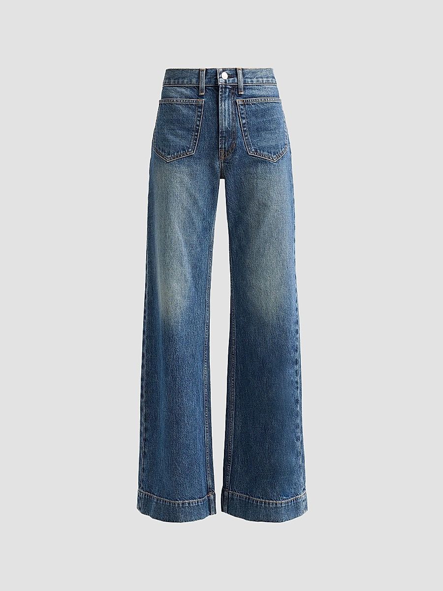 Women's The 008 Patch Pocket Straight-Leg Jeans - Vintage Blue - Size 25