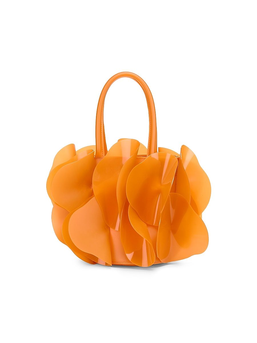 Women's Jelly Flower Top Handle Bag - Orange Ochre