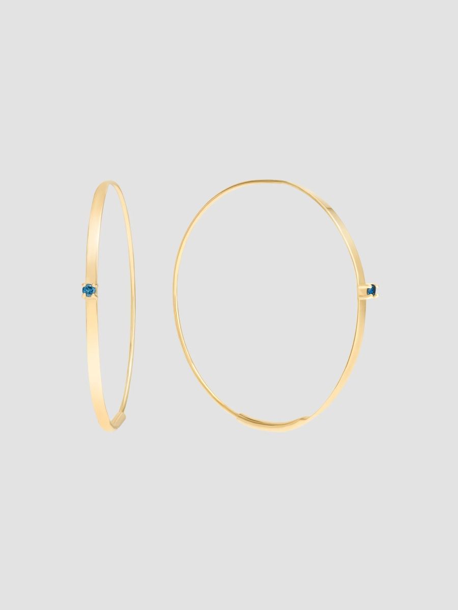 Lana Women's Magic Hoop 14K Yellow Gold & 0.03 TCW Blue Diamond Earrings - Yellow Gold