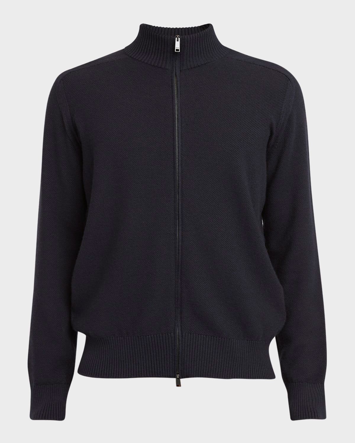 Men & apos;s Melange Oasi Cashmere and Silk Full-Zip Sweater