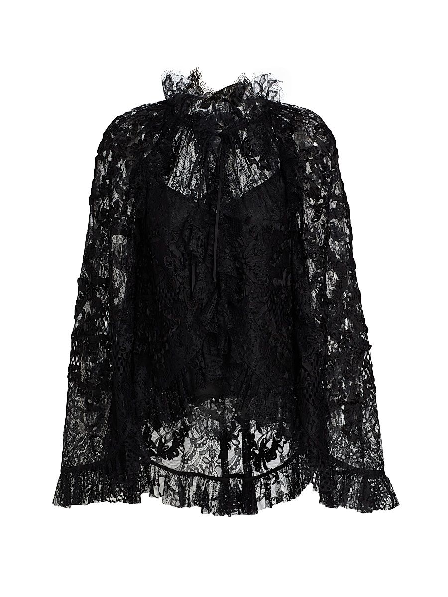 Women's Harmony Lace Blouse - Black - Size Medium