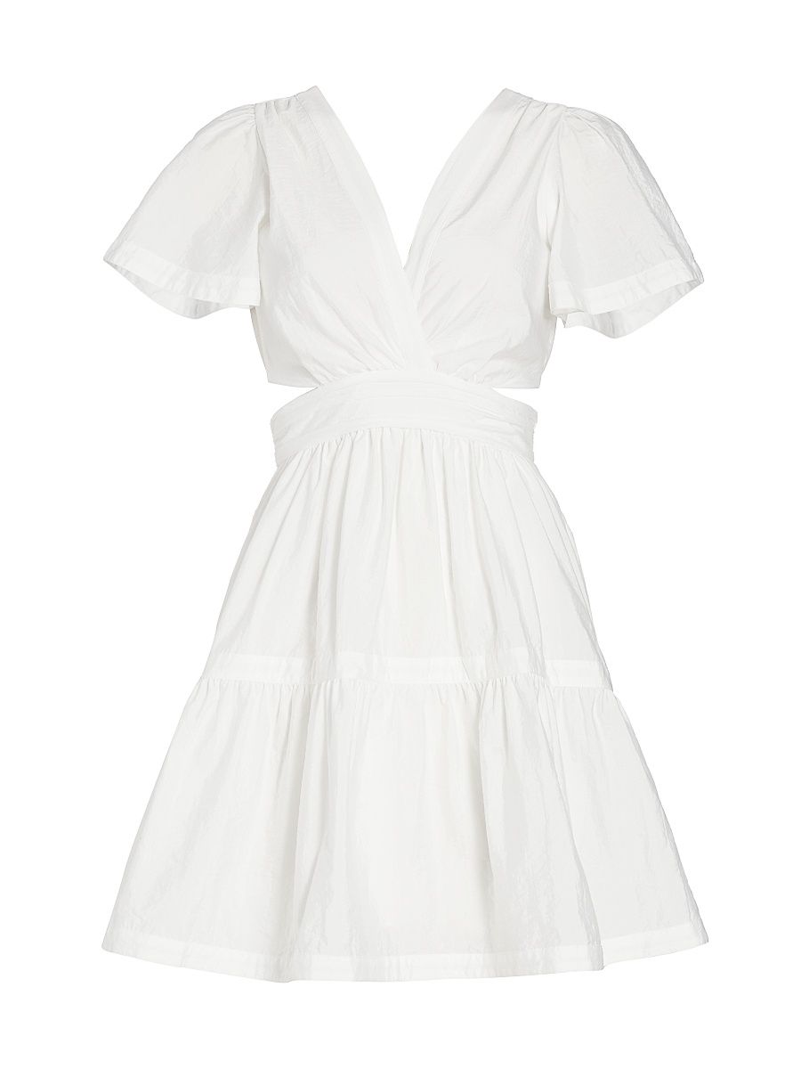 Women's Judith Tiered Wraparound Minidress - Ivory - Size 12