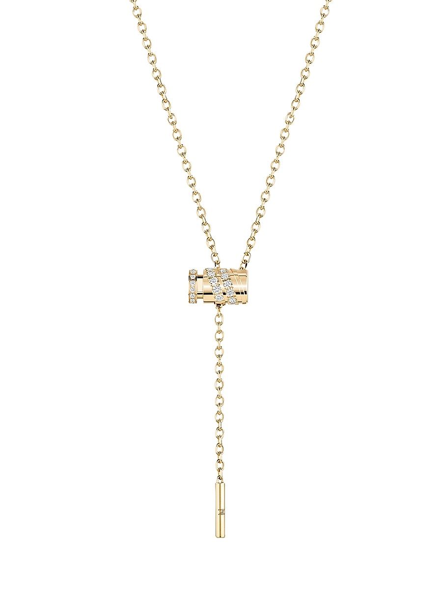 Women's Latch Paved Mini 18K Yellow Gold & 0.10 TCW Diamond Necklace - Yellow Gold