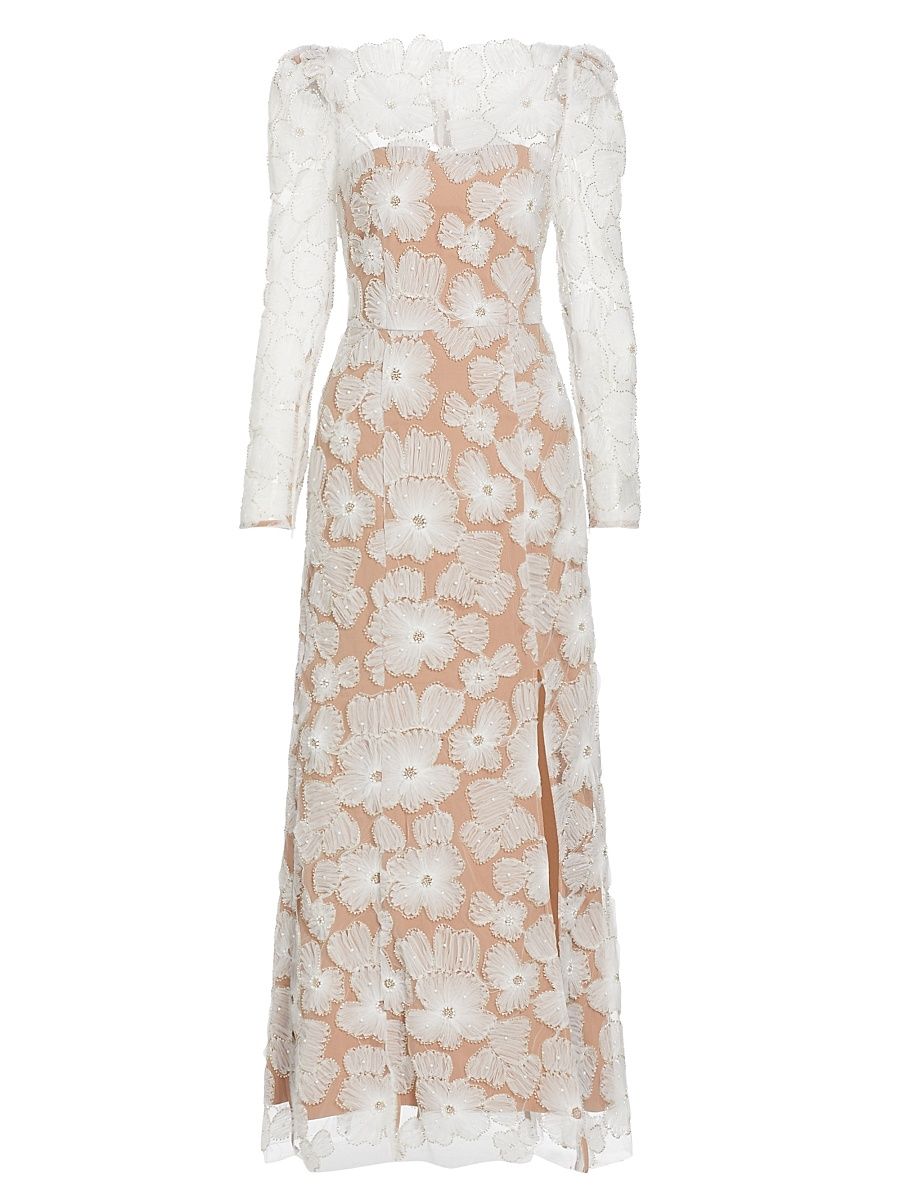 Women's The New Bride Darcy Embellished Mesh Gown - White - Size XL