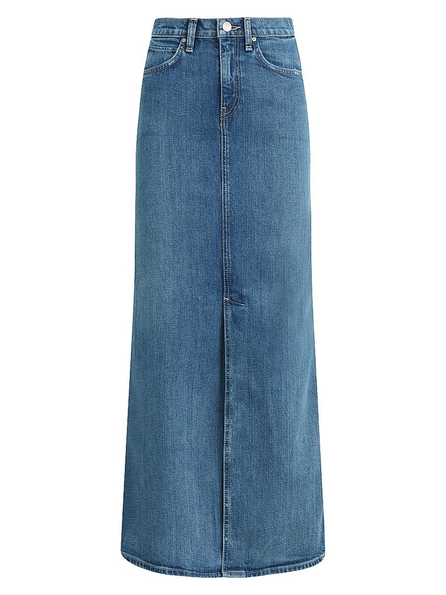 Women's Reconstructed Denim Midi-Skirt - Sugarcoat - Size 28